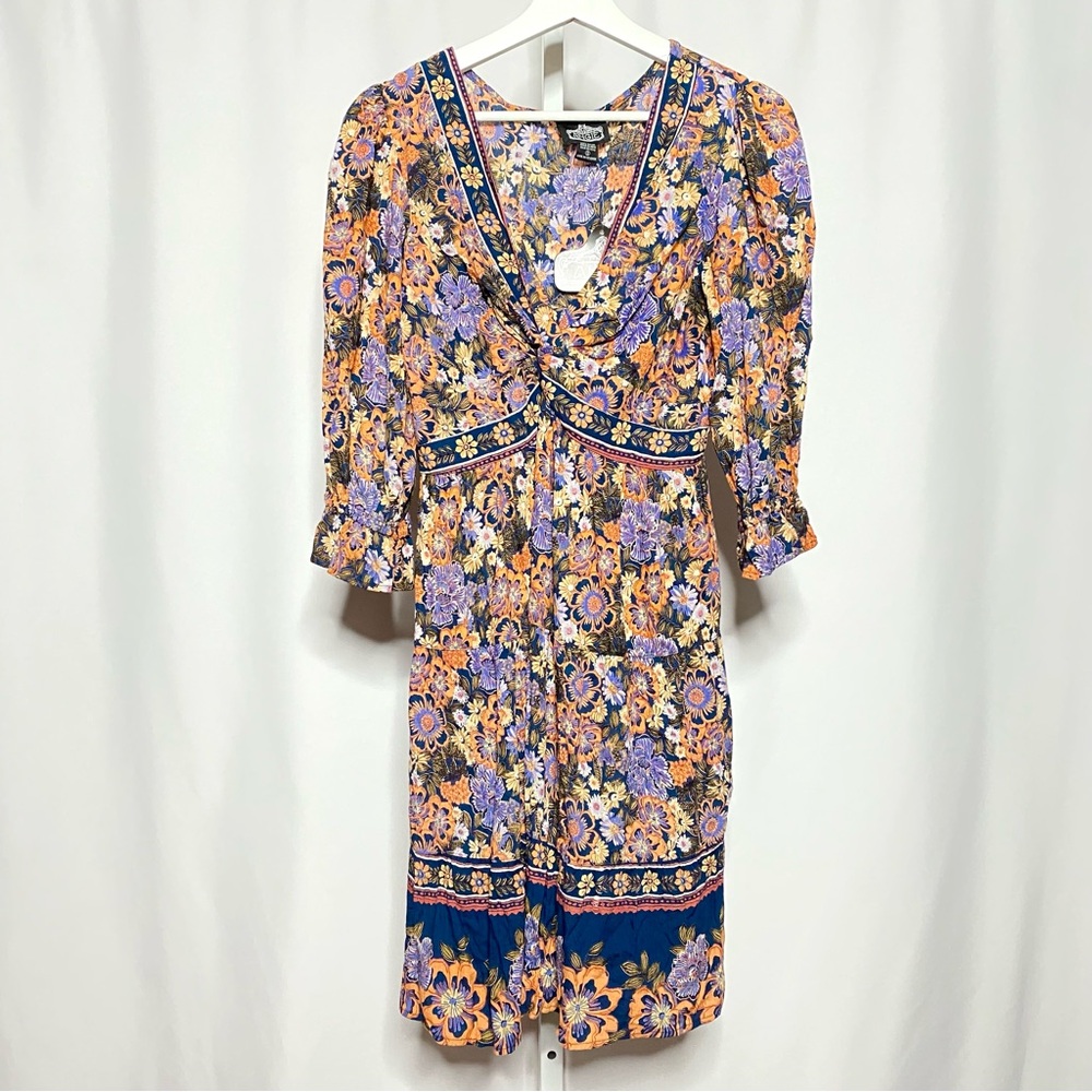 Angie Bohemian Floral Midi Dress • S